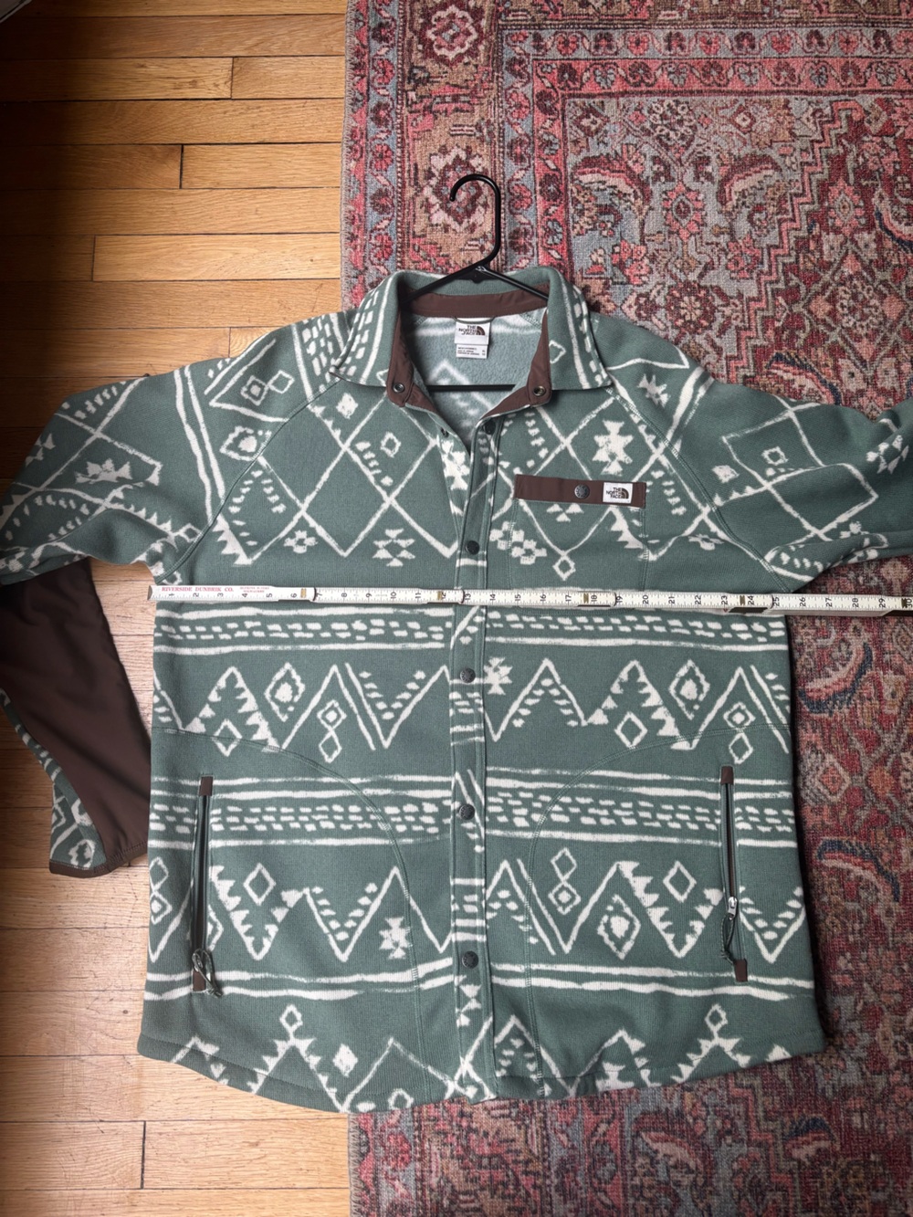 The North Face Fleece Jacket - Sage Green & Brown Trim - Picture 7 of 11
